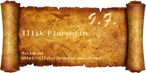 Illik Florentin névjegykártya